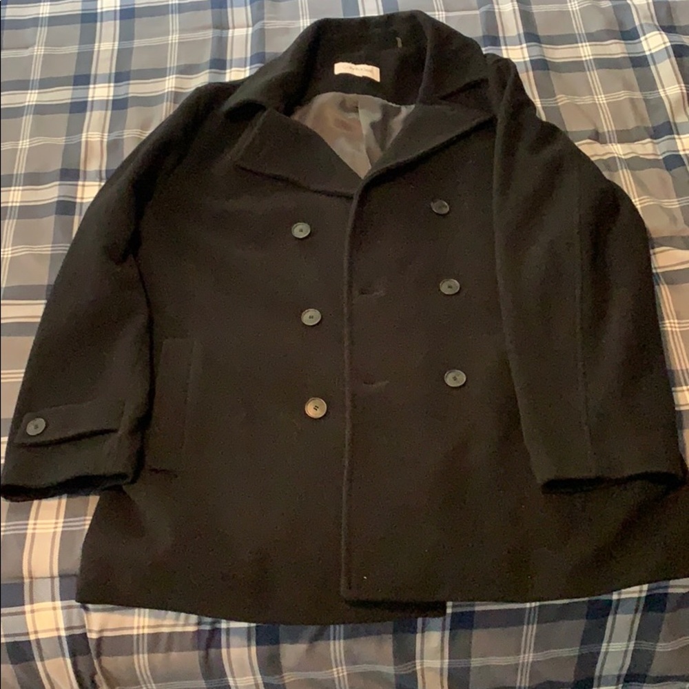 Calvin Klein men’s wool pea coat- black